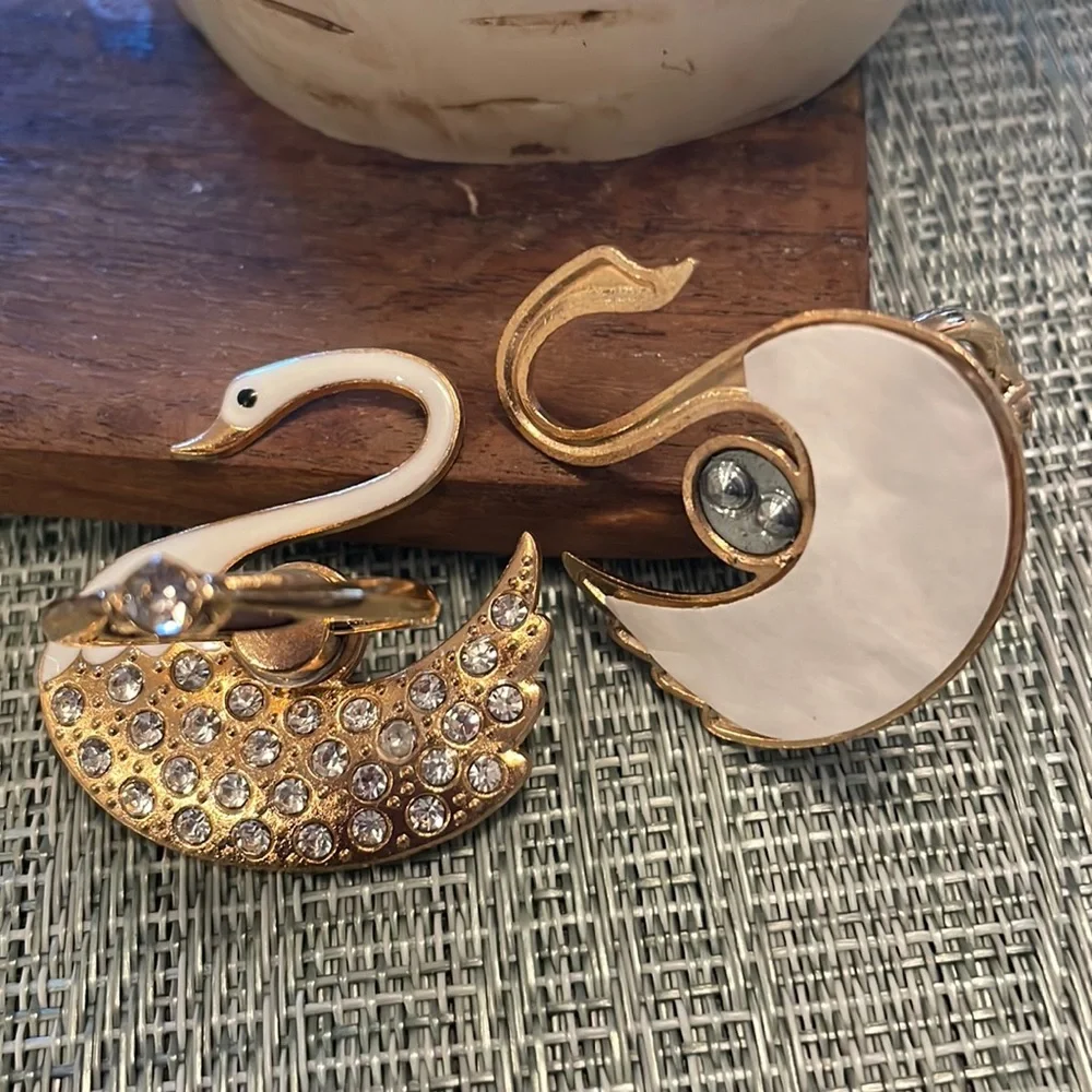 #158 Crystal Bling Swan Cell Phone Ring Stand Holder Grip🤍🦋